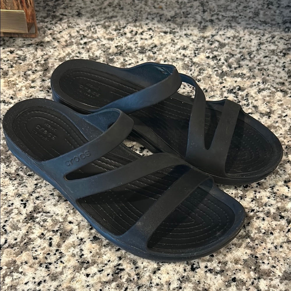 3 strap Crocs sandals